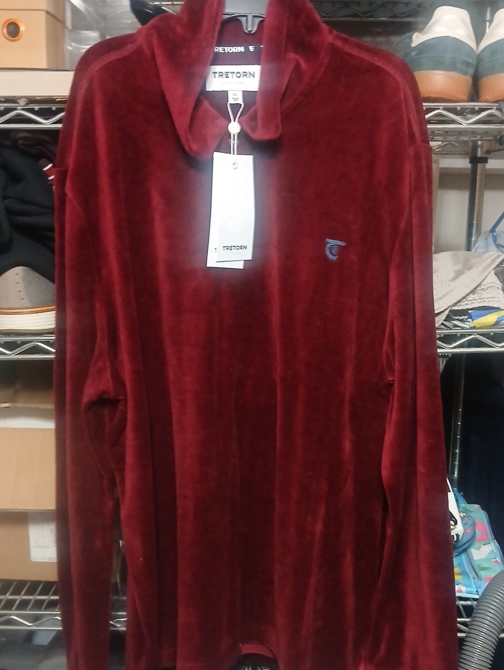 Tretorn Men's Deep Red Velour Pullover